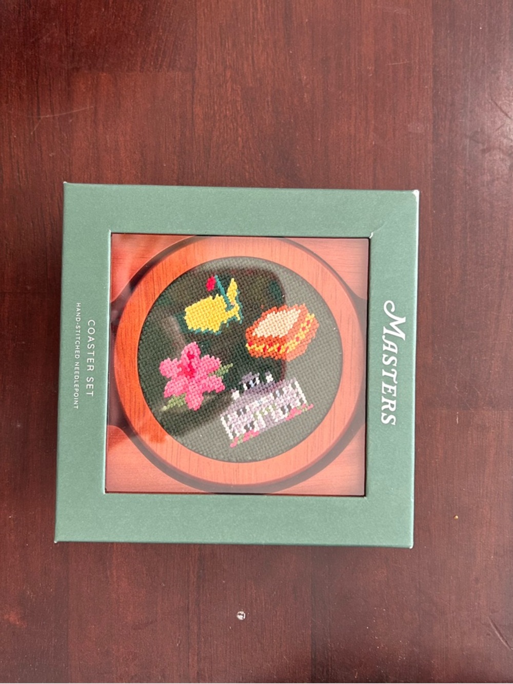 Masters Hand-Stitched Needlepoint Coaster Set